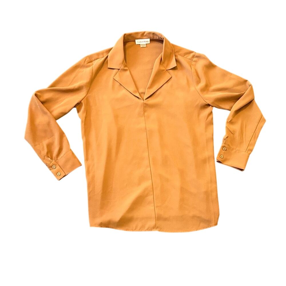 Calvin Klein Women's Blouse Small in Mustard